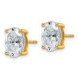 14k 4 carat Lab Grown Diamond VS/SI+ G+ Complete Oval Four Prong Stud Earrings