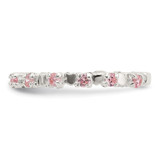 Sterling Silver Polished Pink CZ Children's Ring - QR-21A64188-8985