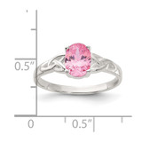 Sterling Silver Polished Pink CZ Ring - QR-2E3CAC6A-7106