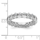 14k 4 carat Lab Grown Diamond VS/SI+ G+ Oval Complete Prong Set Size 4 Eternity Band