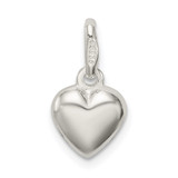 Sterling Silver Polished Puff Heart Charm - QC-4CB3A593-5260