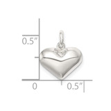 Sterling Silver Polished Puff Heart Charm - QC-CBC29D6E-2107