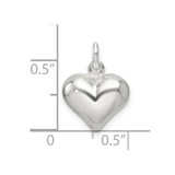 Sterling Silver Polished Puffed Heart Pendant - QC-BE7887F0-9356