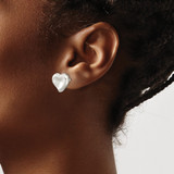 Sterling Silver Polished Puffed Heart Post Earrings - QE-92D0FEF6-7030