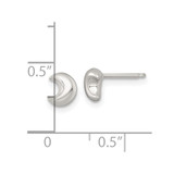 Sterling Silver Polished Puffed Moon Childrens Post Earrings