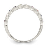 Sterling Silver Polished Rainbow CZ Ring - QR-9355AB6E-7797
