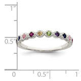Sterling Silver Polished Rainbow CZ Ring - QR-D41F9E66-5285