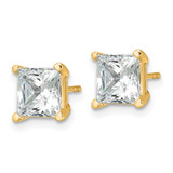 14k 4 carat Lab Grown Diamond VS/SI+ G+ Princess Complete Four Prong Stud Earrings