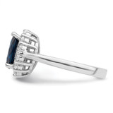 Sterling Silver Polished Rhodium-plated Blue and Clear CZ Ring - QR-56B71683-4754