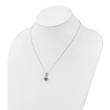 Sterling Silver Polished Rhodium-plated CZ 18in Necklace/Post Earrings Set - QG-72ADF6B4-3658
