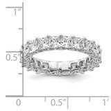 14k 4 carat Lab Grown Diamond VS/SI+ G+ Princess Complete Prong Set Size 8 Eternity Band