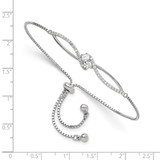 Sterling Silver Polished Rhodium-plated CZ Adjustable Bracelet - QG-DD129F38-2719