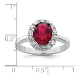 Sterling Silver Polished Rhodium-plated Red and Clear CZ Ring - QR-DEC06A11-4916