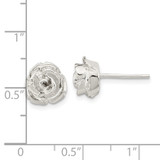Sterling Silver Polished Rose Post Earrings - QE-37366B10-3434