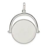 Sterling Silver Polished Rotating Disc Pendant