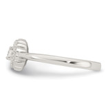 Sterling Silver Polished Round White CZ Cushion Halo Size 8 Ring