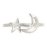 Sterling Silver Polished Star & Moon Ring - QR-F975A70F-9165