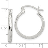 Sterling Silver Polished Textured Hoop Earrings - QE-EF7BAA67-6225