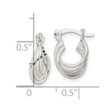 Sterling Silver Polished Triple Circle Hoop Earrings