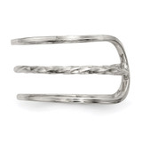 Sterling Silver Polished Twisted Bar Center Adjustable Cuff Ring - QR-DD9B3F5E-1248