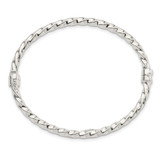 Sterling Silver Polished Twisted Hinged Bangle - QB-273A3562-6639