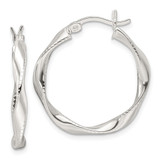 Sterling Silver Polished Twisted Hoop Earrings - QE-CBE0D13E-7742