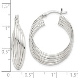Sterling Silver Polished Twisted Multi-tube Round Hoop Earrings - QE-473713DE-1365