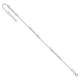 Sterling Silver Polished w/1in. Ext. Fancy Anklet