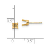 14k 4.5mm Round Stud Earring Mounting w/backs