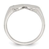 Sterling Silver Polished White CZ Double Heart Size 6 Signet Ring