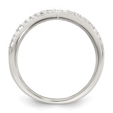 Sterling Silver Polished White CZ Fancy Crossed Size 6 Ring