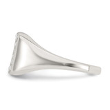 Sterling Silver Polished White CZ Square Border Size 10 Mens Signet Ring