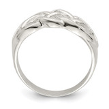 Sterling Silver Polished Woven Celtic Pattern Top Ring - QR-BAFE0D91-1185