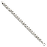 Sterling Silver Polished X and O Bracelet - QG-F154C6C6-7953