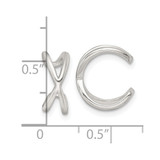 Sterling Silver Polished -X- Criss Cross Pair of Ear Cuffs
