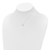 Sterling Silver Polished Yellow & Black Enameled Bird 14in Necklace and Post Earrings Set