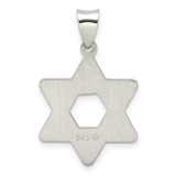 Sterling Silver Polsihed and Textured Solid Star of David Pendant