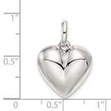 Sterling Silver Puffed Heart Charm - QC-B1369306-7321