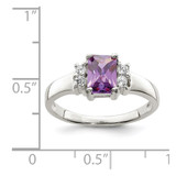Sterling Silver Purple & White CZ Ring - QR-6CA997FE-4327