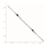 Sterling Silver Purple Glass Anklet - QG-265B0B8E-9720