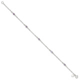 Sterling Silver Purple Glass Anklet - QG-265B0B8E-9720