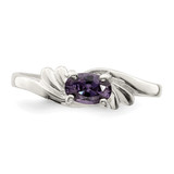 Sterling Silver Purple Oval CZ Ring - QR-ADD41D9F-1507