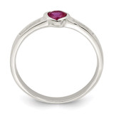 Sterling Silver Red CZ Heart Ring - QR-E680756F-5564
