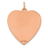 Sterling Silver RG Plated Engraveable Heart Polished Front/Satin Back Disc - QM-502CF0EA-9878