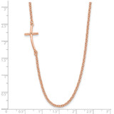 Sterling Silver RG-plated Small Off-Set Sideways Curved Cross Necklace - QG-72B76143-1081