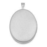 Sterling Silver RH 26mm Satin / Polished Enameled Flower D/C Oval Locket