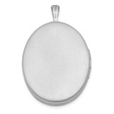 Sterling Silver RH 26mm Satin/Polished Enameled Roses Mom Oval Locket