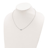 Sterling Silver RH CZ Enamel Cross w/Eye 16.5in w/2in ext Necklace