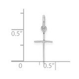 Sterling Silver RH Plated Child's Polished Cross Pendant - QP-5CB7A8DF-1086