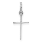 Sterling Silver RH Plated Child's Polished Cross Pendant - QP-5CB7A8DF-1086